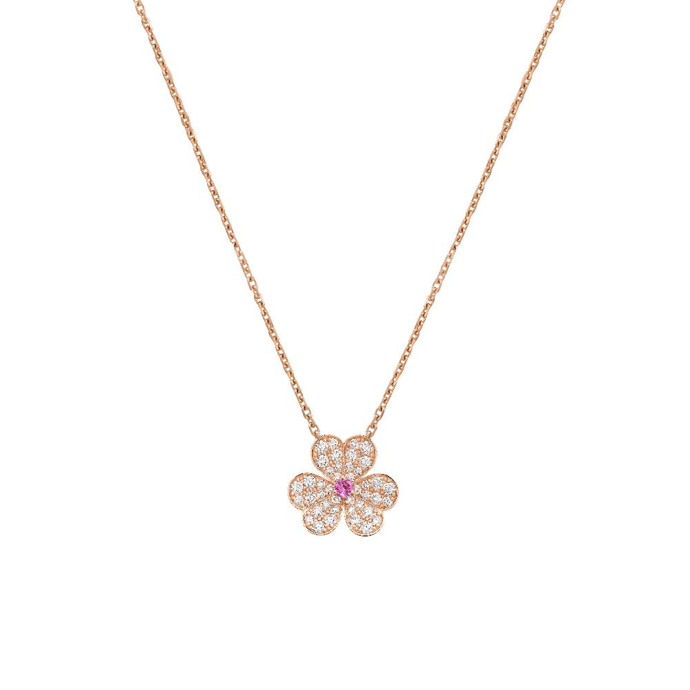 [AuraEcho]FRIVOLE ROSE GOLD FLOWER DIAMOND NECKLACE